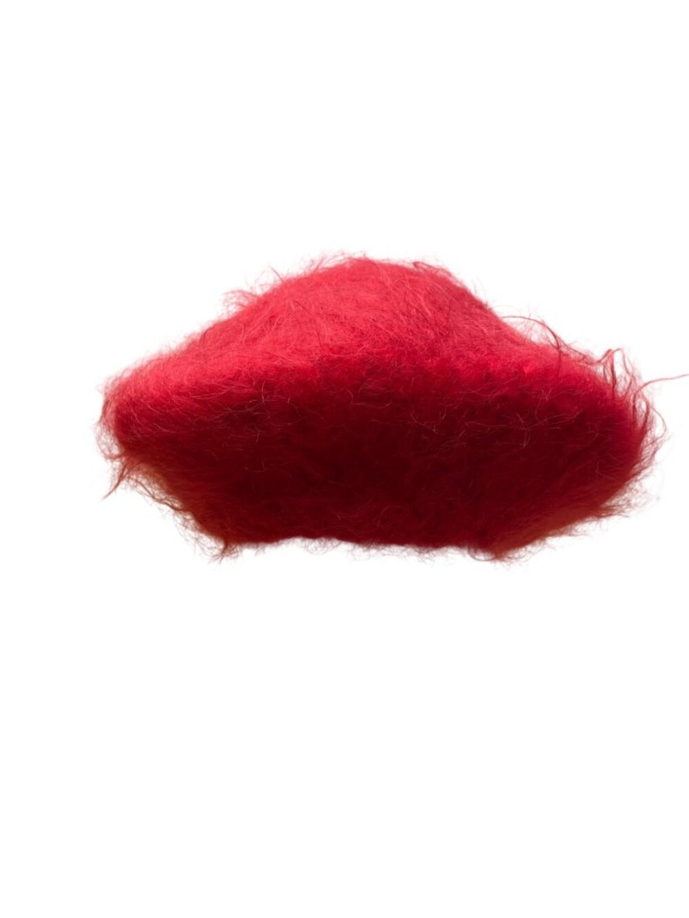 Mary Schaeffer Original Womens Red Mohair Beret Hat Soft Fluffy Knit Winter